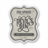 Devil's Gin Halloween Spooky Drinken Label (Voorkant)