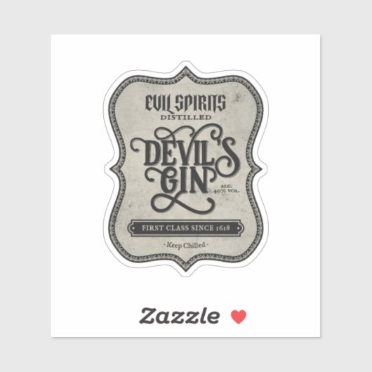Devil's Gin Halloween Spooky Drinken Label (Vel)