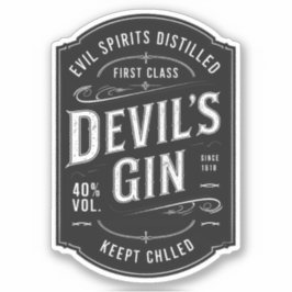 Devil's Gin Label Sticker
