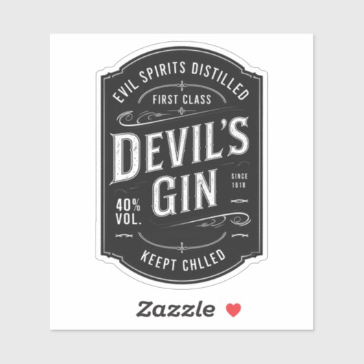 Devil's Gin Label Sticker (Vel)