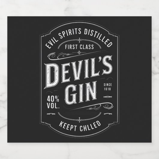 Devil's Gin Label Sticker (Enkel label)