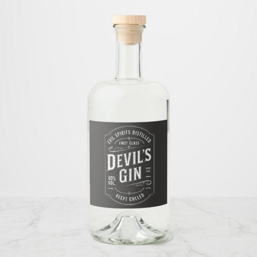 Devil's Gin Label Sticker (Voorkant)