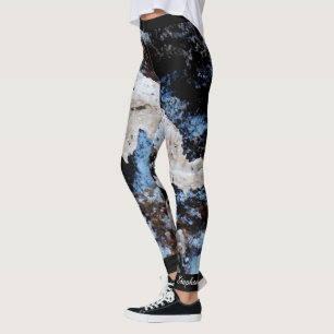 Devils Golf Course Abstract, persoonlijke naam Leggings