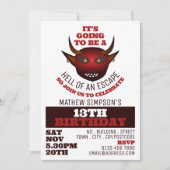 Devil's Hell Theme, Escape Room Birthday Party Kaart (Voorkant)