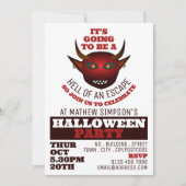 Devil's Hell Theme, Escape Room Halloween Party Kaart (Voorkant)