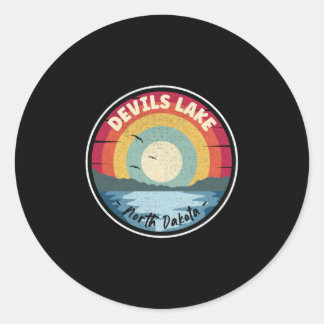 Devils Lake North Dakota Colorful Scene Ronde Sticker
