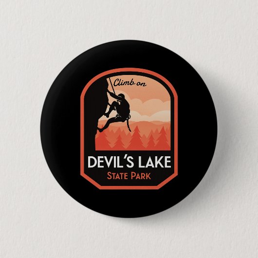 Devils Lake State Park Rotsklimmen Ronde Button 5,7 Cm (Voorkant)