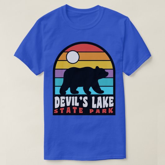 Devils Lake State Park Wisconsin Retro Sunset Beer T-shirt (Design voorkant)