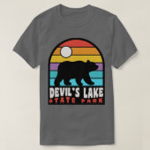 Devils Lake State Park Wisconsin Retro Sunset Beer T-shirt (Design voorkant)