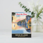 Devil's Lake Wisconsin Klif Bruiloft Uitnodiging (Staand voorkant)