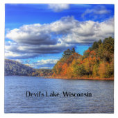Devil's Lake, Wisconsin schilderachtig foto Tegeltje (Voorkant)