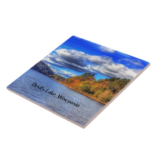 Devil's Lake, Wisconsin schilderachtig foto Tegeltje (Zijkant)