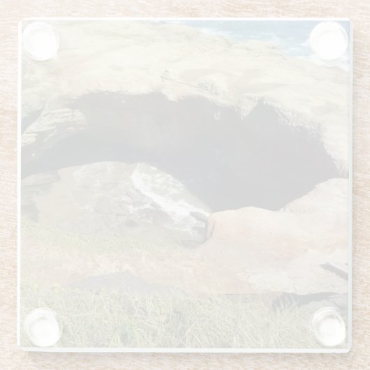 Devil's Punchbowl aan de kust van Oregon Glazen Onderzetter (Achterkant)