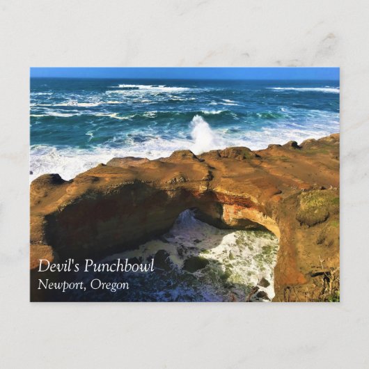 Devil's Punchbowl, Newport, Briefkaart Oregon (Voorkant)