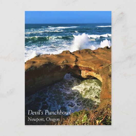 Devil's Punchbowl, Newport, Briefkaart Oregon (Voorkant)