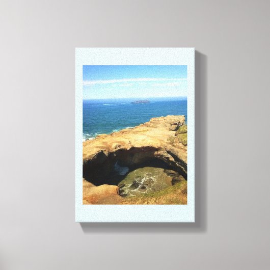 Devil's Punchbowl & Otter Rock, Oregon Canvas Afdruk (Voorkant)