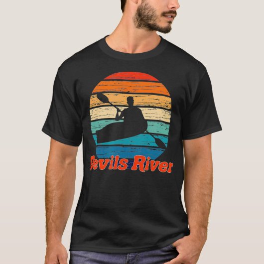 Devils River Canoeing Kayaking Teas Kayaker TX Yak T-shirt (Voorkant)