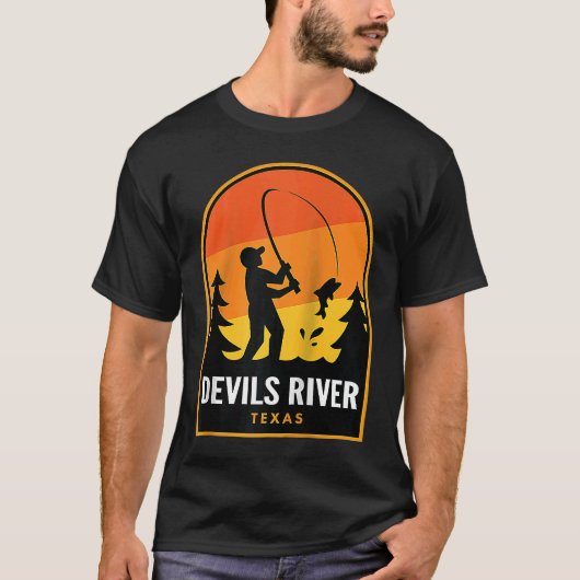 Devils River Texas Vissen Raglan T-shirt (Voorkant)