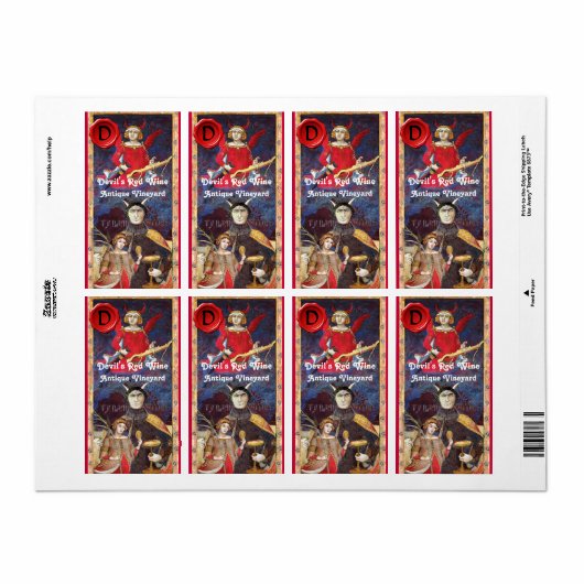 DEVIL'S RODE WINE WAX SEAL MONOGRAM/ANTIEK DOELSTE ETIKET (Full Sheet)