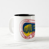 Devil's toren, klimmer Carabiner Tweekleurige Koffiemok (Voorkant links)