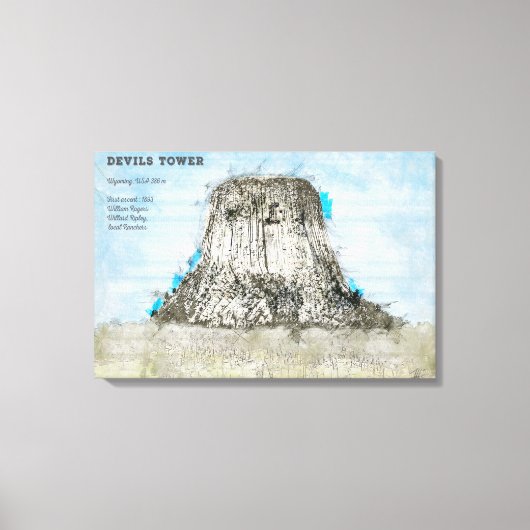 Devils Tower Canvas Afdruk (Voorkant)