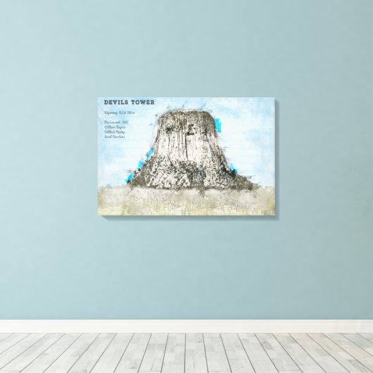 Devils Tower Canvas Afdruk (Insitu (Houten vloer))
