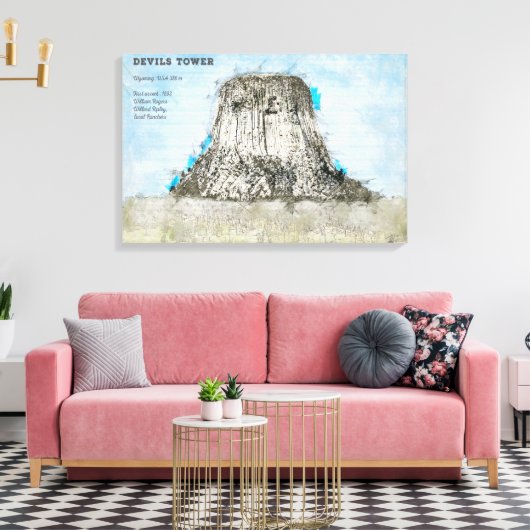 Devils Tower Canvas Afdruk (Insitu (Woonkamer))