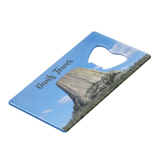 Devils Tower Creditkaart Flessenopener (Voorkant Gekanteld)