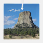 Devils Tower Glas Ornament (Achterkant)