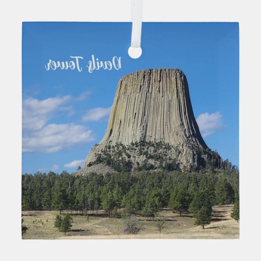 Devils Tower Glas Ornament (Achterkant)