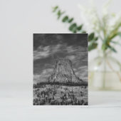 Devils Tower in Wyoming Black en White Briefkaart (Staand voorkant)