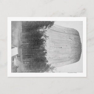 Devil's Tower met 4 mensen op de voorgrond Briefkaart