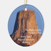 Devils Tower Monument Familie Vakantie Ornament (Links)