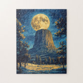 Devils Tower Monument Night Schilderachtig Uitzich Legpuzzel (Verticaal)