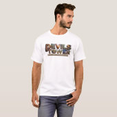 Devils Tower-monument Unieke vulkanische rots T-shirt (Voorkant volledig)