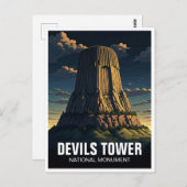 Devils Tower Nationaal Monument Reizen Wyoming Briefkaart (Voorkant / Achterkant)