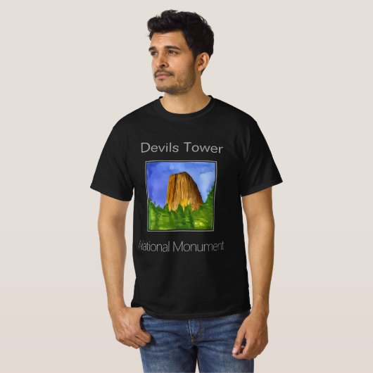 Devils Tower, Nationaal Monument T-shirt (Voorkant volledig)