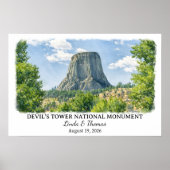 Devil's Tower Nationaal Monument Wyoming, Waterver Poster (Voorkant)