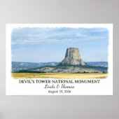 Devil's Tower Nationaal Monument Wyoming, Waterver Poster (Voorkant)