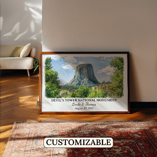 Devil's Tower Nationaal Monument Wyoming, Waterver Poster