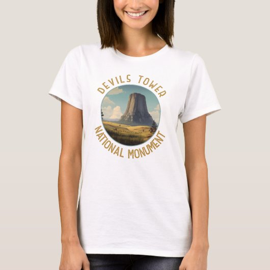 Devils Tower National Monument Distress Cirument ( T-shirt (Voorkant)