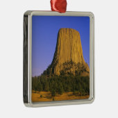 Devils Tower National Monument in Wyoming Metalen Ornament (Rechts)