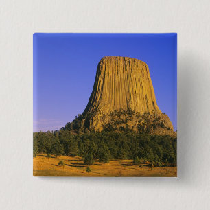 Devils Tower National Monument in Wyoming Vierkante Button 5,1 Cm