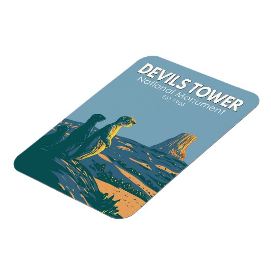 Devils Tower National Monument Prairie Dog  Magneet (Linkerzijde)