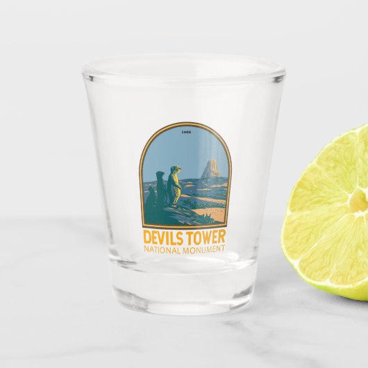 Devils Tower National Monument Prairie Dog Shot Glas (Voorkant)