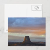 Devils Tower National Monument, Storm bij zonsonde Briefkaart (Voorkant / Achterkant)