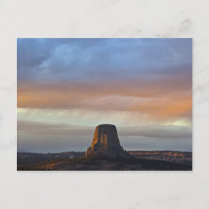 Devils Tower National Monument, Storm bij zonsonde Briefkaart