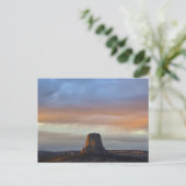 Devils Tower National Monument, Storm bij zonsonde Briefkaart (Staand voorkant)