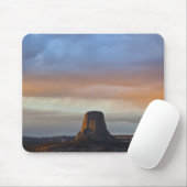 Devils Tower National Monument, Storm bij zonsonde Muismat (Met muis)