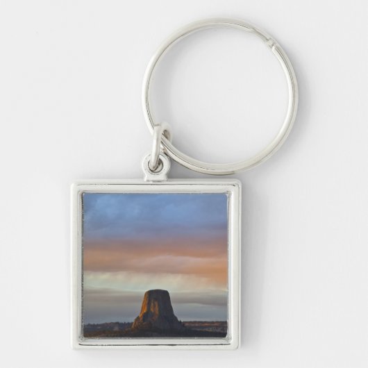 Devils Tower National Monument, Storm bij zonsonde Sleutelhanger (Voorkant)
